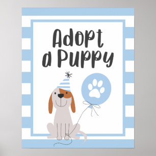 Poster Thème de chien fête d'anniversaire   Adopter Un Ch