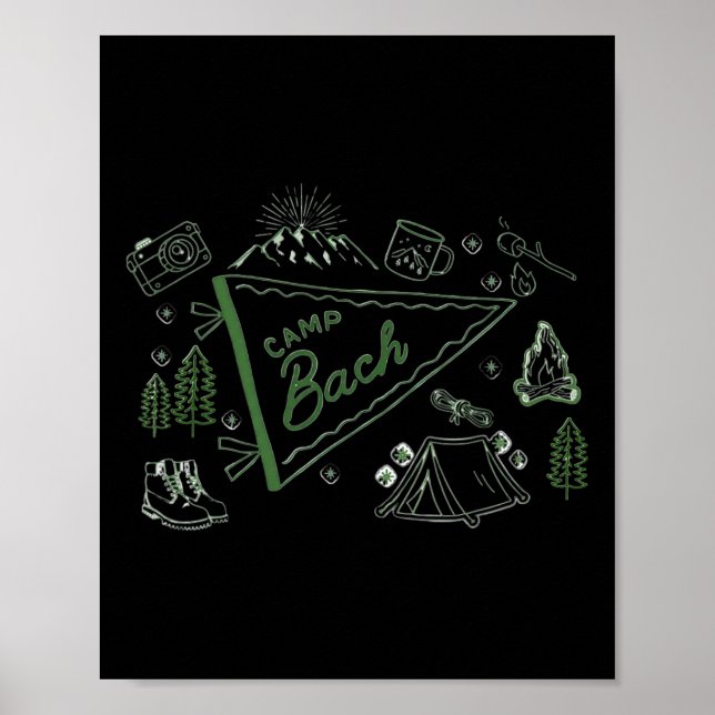 Poster Thème de fête de Chelorette de camping d'aventure  (Devant)