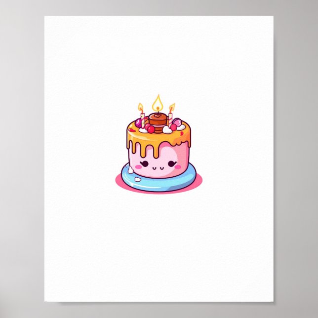 Poster Thème de gâteau, conception de gâteau, gâteau mign (Devant)