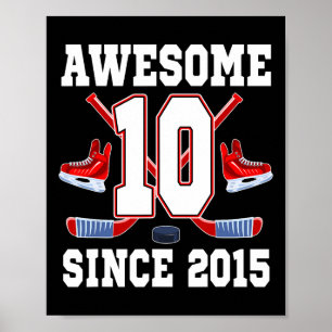 Poster Thème de hockey sur glace pour anniversaire de 10 