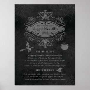 Poster Thème de sorcière drôle Recette de potion Hallowee