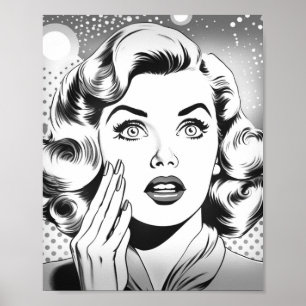 Poster thème/dessin popart rétro