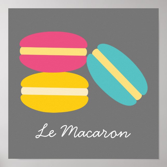Poster Thème français Le Macaron mignon gâteau (Devant)