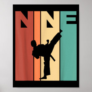 Poster Thème Karaté Taekwondo 9e anniversaire 9 ans