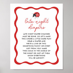Poster Thème Ladybug Late Night Diaper Jeu Signe