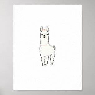 Poster Thème lama mignon 