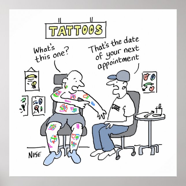 Poster Thème Tattoos Drôle Tattooïste (Devant)