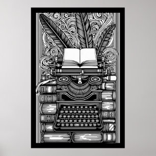 Poster Thème vintage Writer 3 Couleur moi