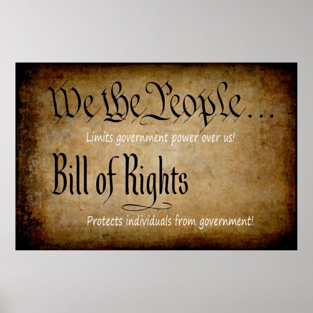 Poster THÈMES DE LA CONSTITUTION américaine et BILL of RI (Devant)