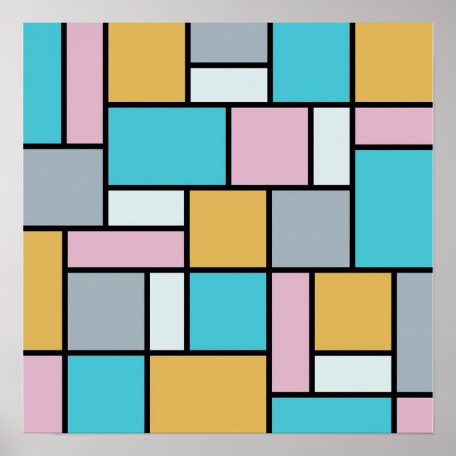 Poster Theo Van Doesburg - Composition 17 - Art Mondrian (Devant)