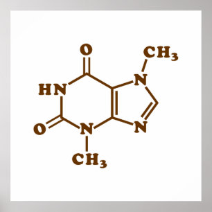 Poster Théobromine au chocolat Formule chimique moléculai