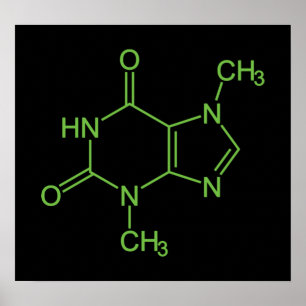 Poster Théobromine Molécule de chocolat Diagramme chimiqu