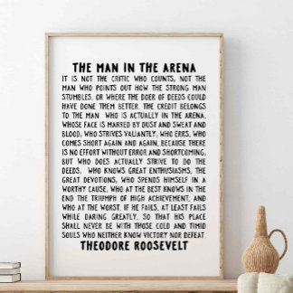 Poster Theodore Roosevelt Cite L'Homme Dans L'Arène