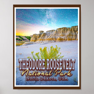 POSTER THEODORE ROOSEVELT NATIONAL PARK - NORTH DAKOTA US