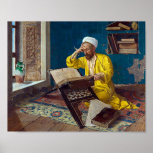 Poster Théologien islamique avec Coran Osman Hamdi Bey