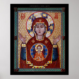 Poster Theotokos "du signe" mosaïque Icône