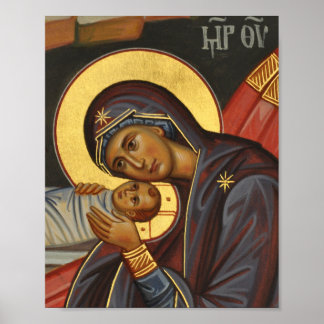 Poster Theotokos et le Christ Enfant l Icône orthodoxe