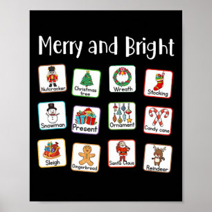 Poster Thérapeute de la parole joyeuse et brillante AAC S