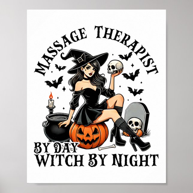 Poster Thérapie drôle Halloween Mage Thérapiste Par Jour  (Devant)