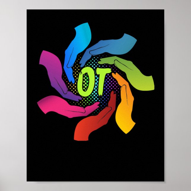 Poster Thérapie Professionnelle Mignonne OT Mains (Devant)