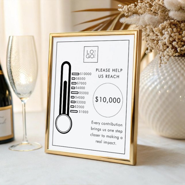 Poster Thermometer Fundraiser Donation Goal Tracker Sign (Créateur téléchargé)