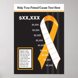 Poster Thermomètre à ruban orange