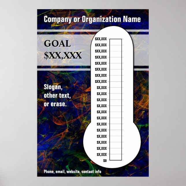 Poster Thermomètre bleu tourbillonnant (Devant)