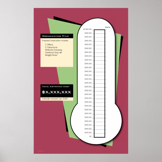 Poster Thermomètre de collecte de fonds incluant la colon (Devant)