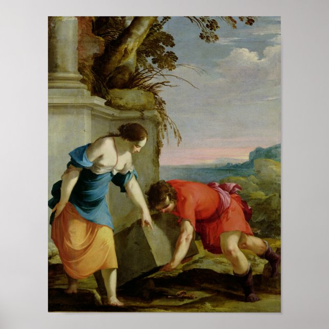 Poster Thésée Trouver l'épée de son père, 1634 (Devant)