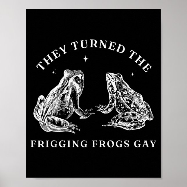 Poster They Turned The Friggin' Frogs Gay Funny Frog Lgbt (Devant)