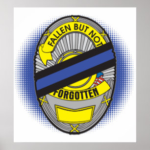 Poster Thin Blue Line Badge