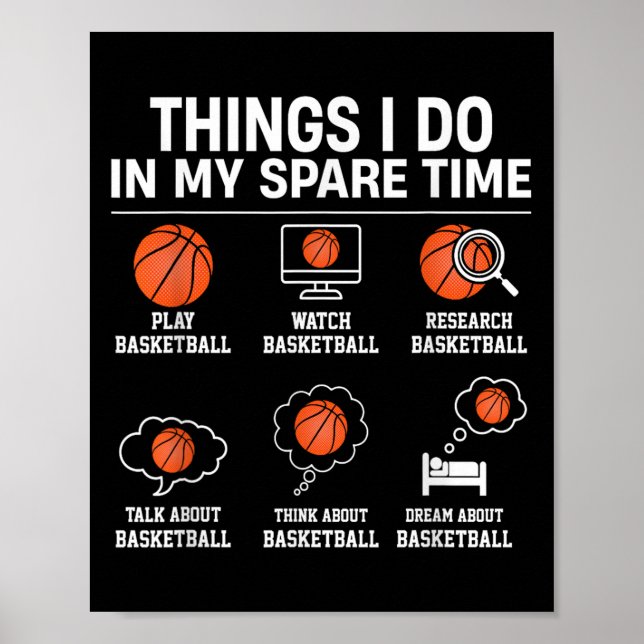 Poster Things I Do In My Spare Time - Basketball Player L (Devant)