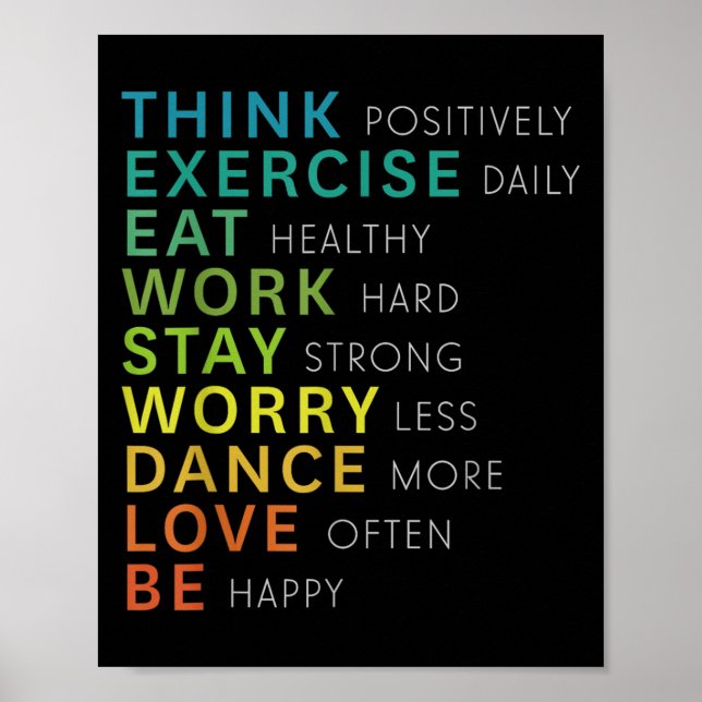 Poster Think Sitive Affirmation Insrational Motivational  (Devant)
