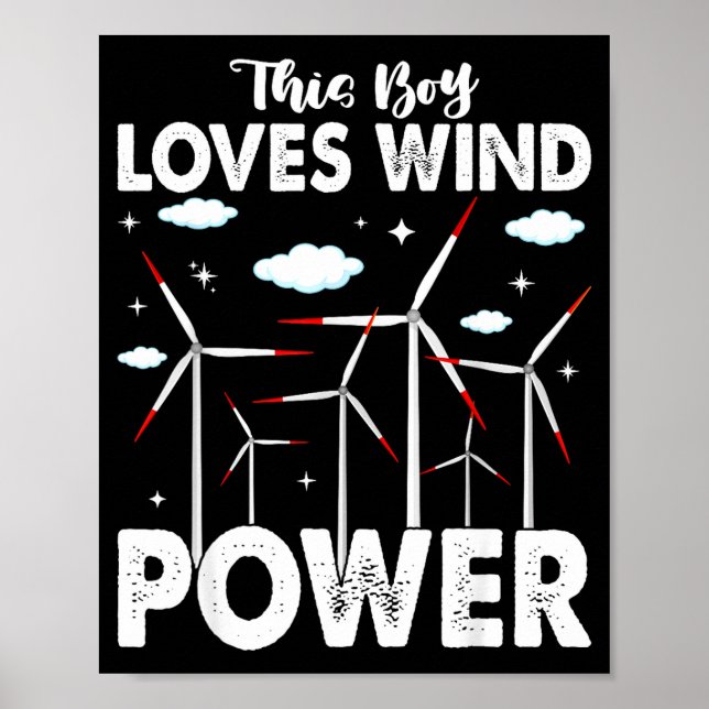 Poster This Boy Loves Wind Wer, Windmill Turbine Technici (Devant)