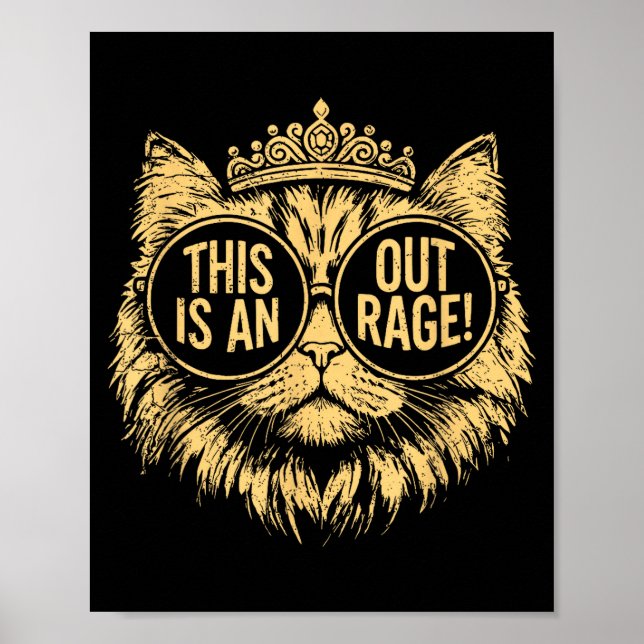 Poster This Is An Outrage Funny Princess Cat Donut Gold W (Devant)