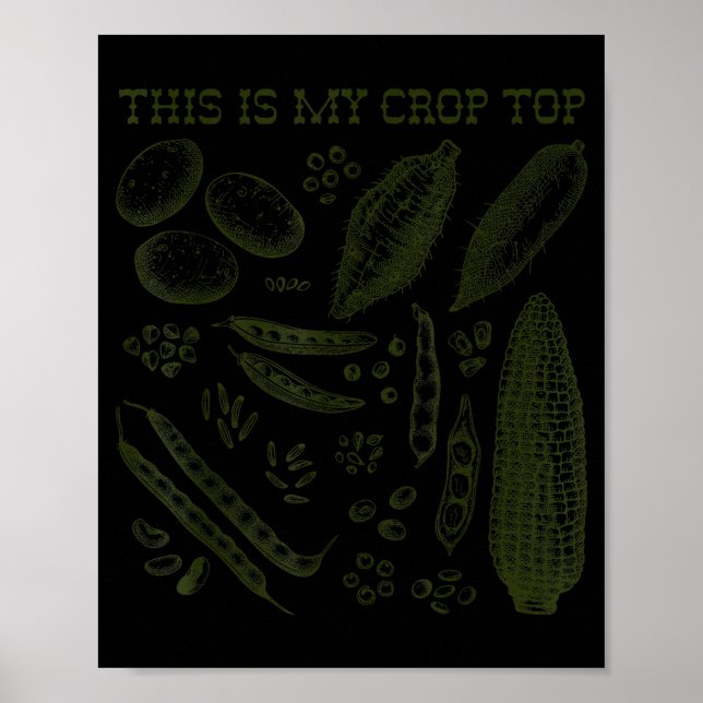 Poster This Is My Crop Top Funny Gardening Pun Vegetable  (Devant)