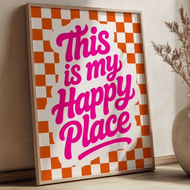 Poster This is My Happy Place Uplifting Quote Checkered  (Créateur téléchargé)
