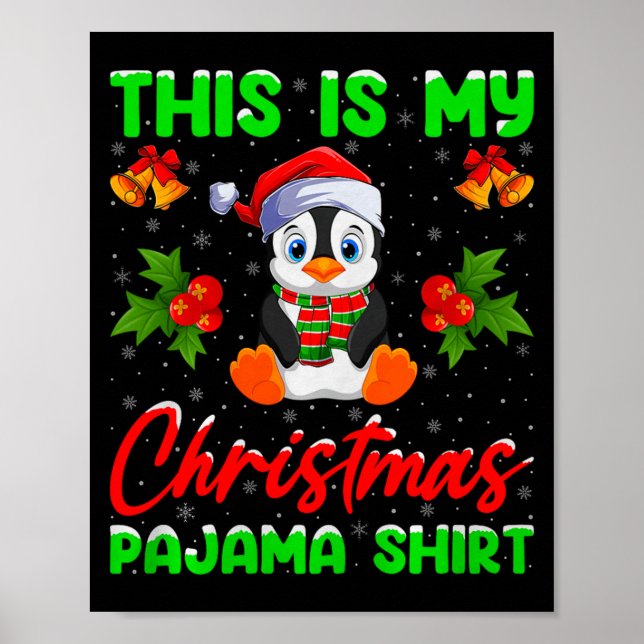 Poster This Is My Penguin Christmas Pajamas Funny Penguin (Devant)