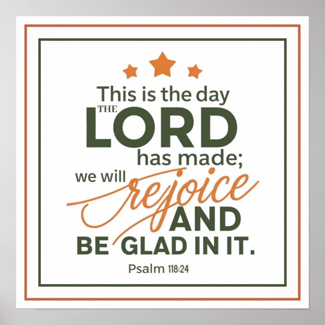 Poster This Is The Day LORD Has Made Rejoice And Be Glade (Devant)