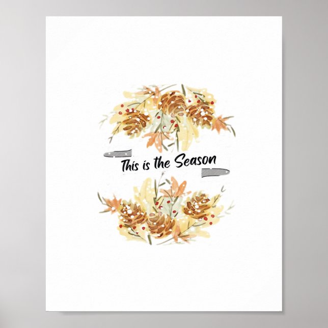 Poster This Is The Season Pine Design Holiday Christmas C (Devant)