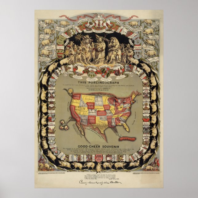 Poster "This Porcineograph" (Forbes) 1876 BigMapBlog.com (Devant)