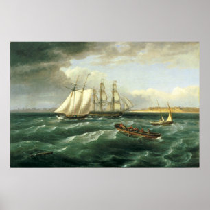 Poster Thomas Birch / Bouche du Delaware, 1828 /