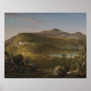 Poster Thomas Cole - Vue sur les deux lacs et la montagne