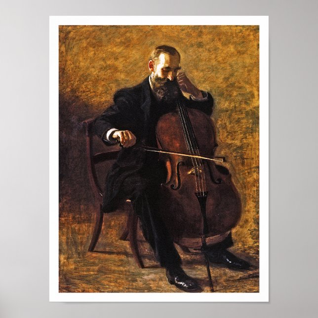 Poster Thomas Eakins Peinture : Le Joueur du violoncelle (Devant)