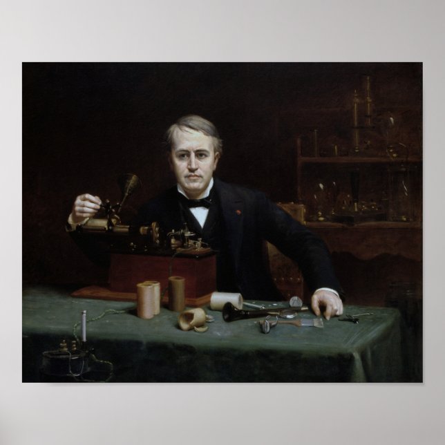 Poster Thomas Edison dans son laboratoire (Devant)