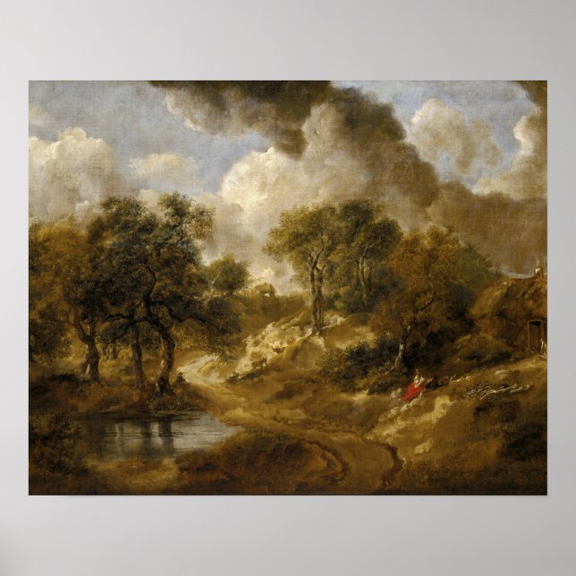 Poster Thomas Gainsborough - Paysage à Suffolk (Devant)