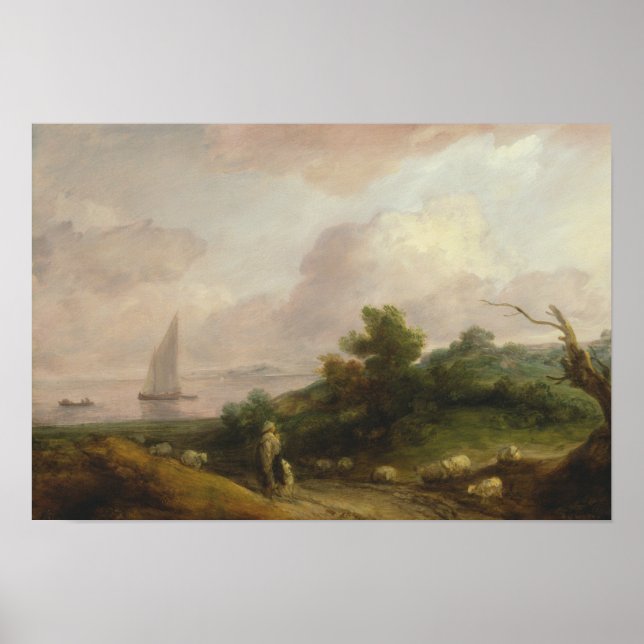 Poster Thomas Gainsborough - Paysage côtier (Devant)