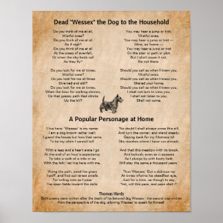 Poster Thomas Hardy Poèmes de son chien bien-aimé
