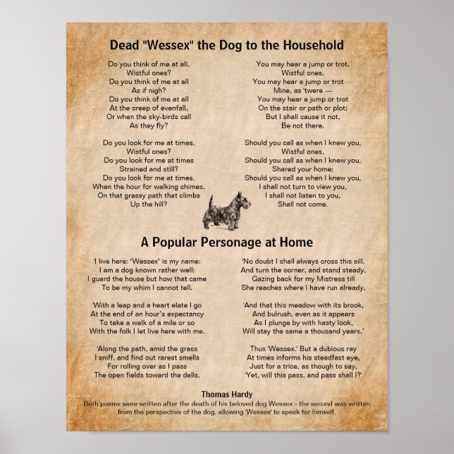 Poster Thomas Hardy Poèmes de son chien bien-aimé (Devant)