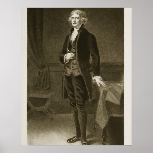 Poster Thomas Jefferson, 3e président des États-Unis (Devant)